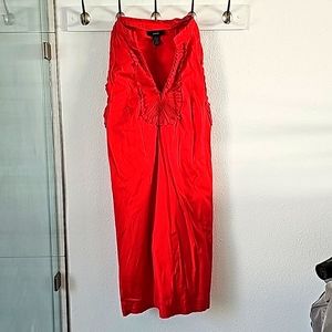 Alfani Cherry Red Ruffle Dress Women's Size US 10. Valentines! Pockets